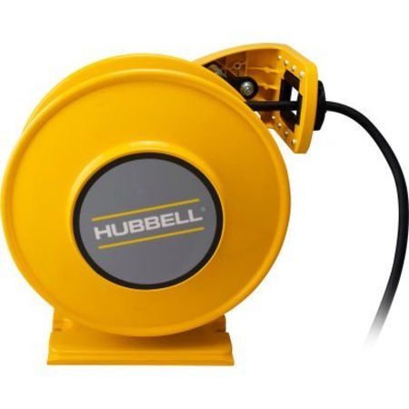 GLEASON REEL Hubbell Industrial Duty Cord Reel w/ GFCI Duplex Outlet Box - 12/3c x 25', Aluminum ACA12325-DR20